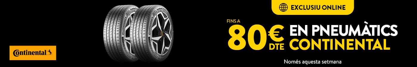 Fins a 80€ de descompte en pneumátics Continental