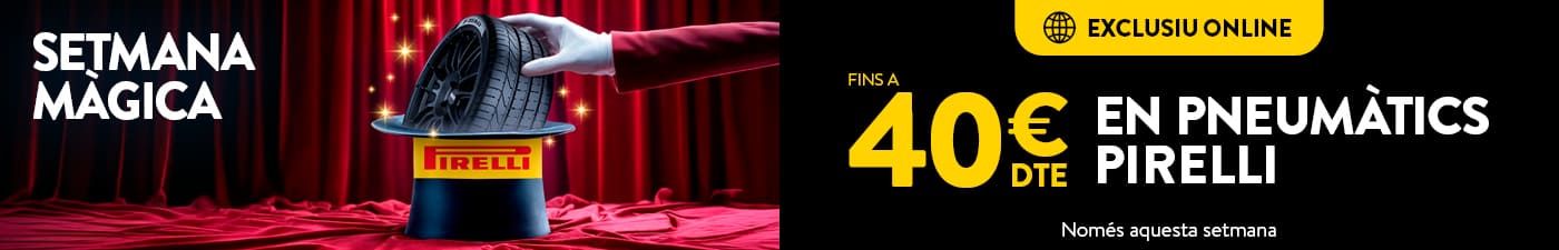 Fins a 40€ de descompte amb pneumàtics Pirelli a Rodi