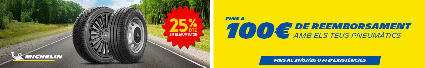 Fins a 100€ en xecs regal amb els teus pneumàtics Michelin a Rodi