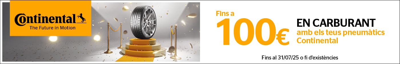 Fins a 100€ en carburant per la compra de pneumátics Continental