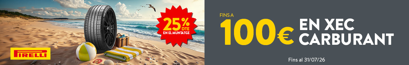 Fins a 100€ en carburant amb pneumàtics Pirelli