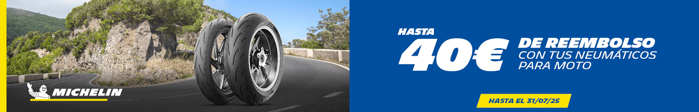 Hasta 40€ de reembolso con tus neumáticos de moto Michelin