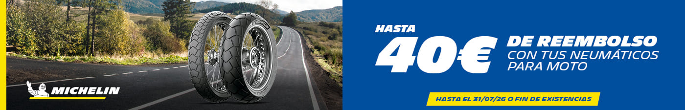 Hasta 40€ de reembolso con tus neumáticos de moto Michelin