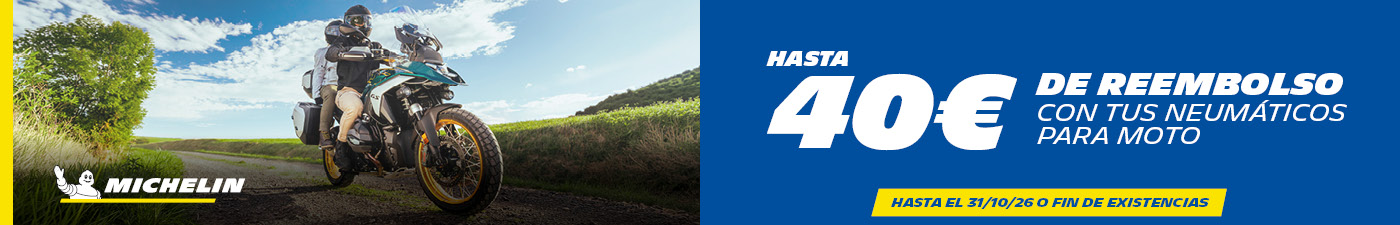 Hasta 40€ de reembolso con tus neumáticos de moto Michelin