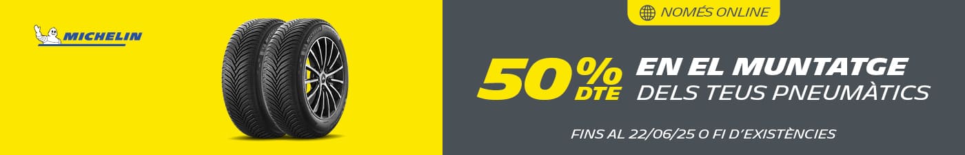 50% de descompte en el muntatge de pneumàtics Michelin a Rodi Motor Services