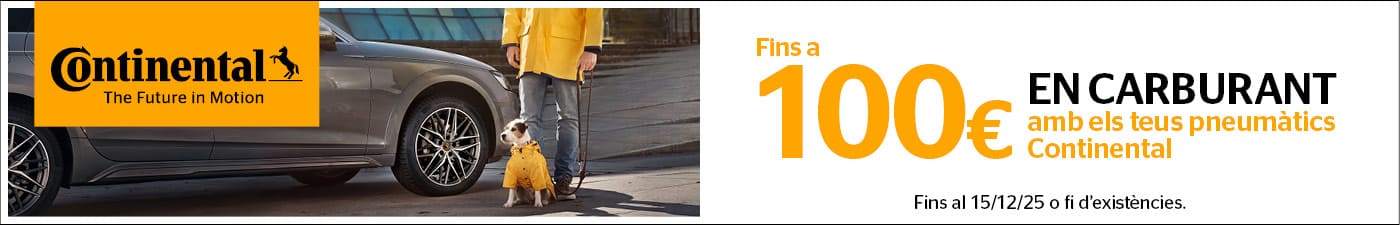 Fins a 100€ en carburant amb els teus pneumàtics Continental a Rodi Motor Services
