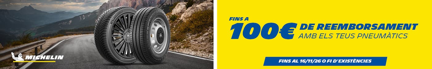 Fins a 100€ en reemborsament i xecs regal amb els teus pneumàtics Michelin a Rodi