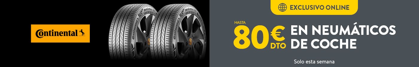 Hasta 80€ de descuento en neumáticos Continental