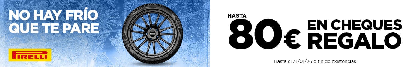 Hasta 80€ en cheques regalo con tus neumáticos Pirelli de invierno o 4 estaciones