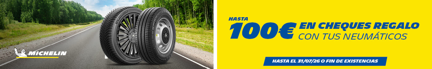 Hasta 100€ en cheques regalo con tus neumátcios Michelin en Rodi