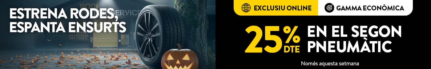 Descomptes de por en pneumàtics econòmics al Halloween de Rodi Motor Services