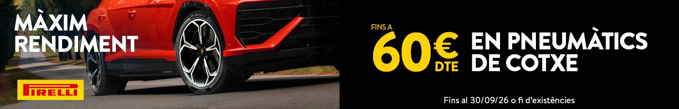 Fins a 60€ de descompte amb pneumàtics Pirelli