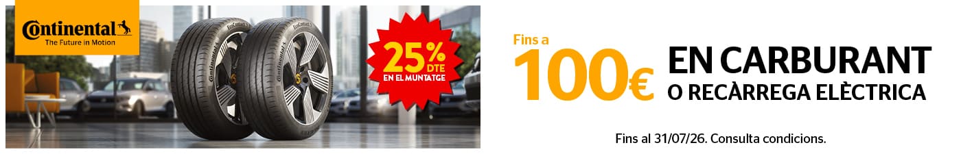 Fins a 100€ en carburant amb els teus pneumàtics Continental a Rodi Motor Services