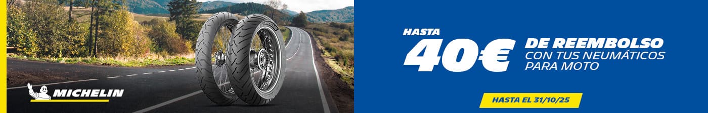 Hasta 40€ de reembolso con tus neumáticos de moto Michelin