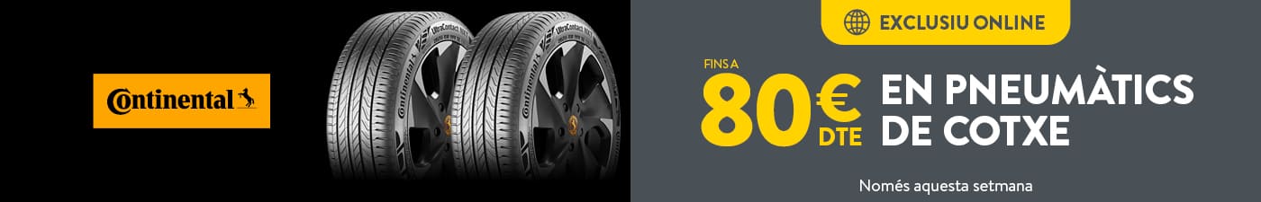 Fins a 80€ de descompte en pneumátics Continental