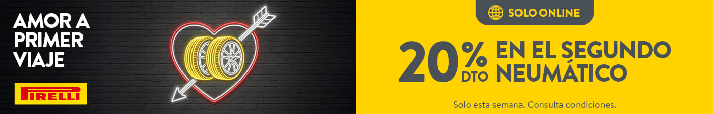 20% dto en la segunda unidad de neumáticos Pirelli en el San Valentín de Rodi Motor Services