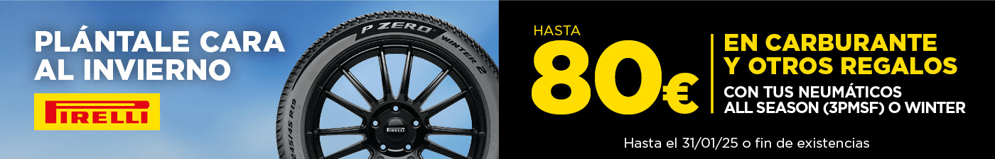 Hasta 80€ en carburante con tus neumáticos Pirelli de invierno o 4 estaciones