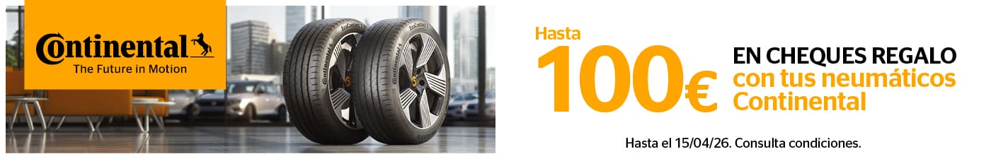 Hasta 100€ en cheques regalo con tus neumáticos Continental en Rodi Motor Services