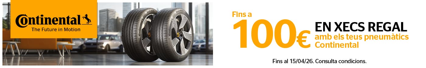 Fins a 100€ en xecs regal amb els teus pneumàtics Continental a Rodi Motor Services