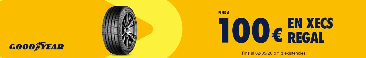Fins a 100€ en xecs regal amb els teus pneumàtics Goodyear