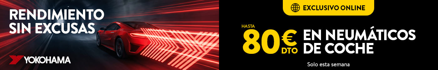 Hasta 80€ de descuento directo en neumáticos Yokohama