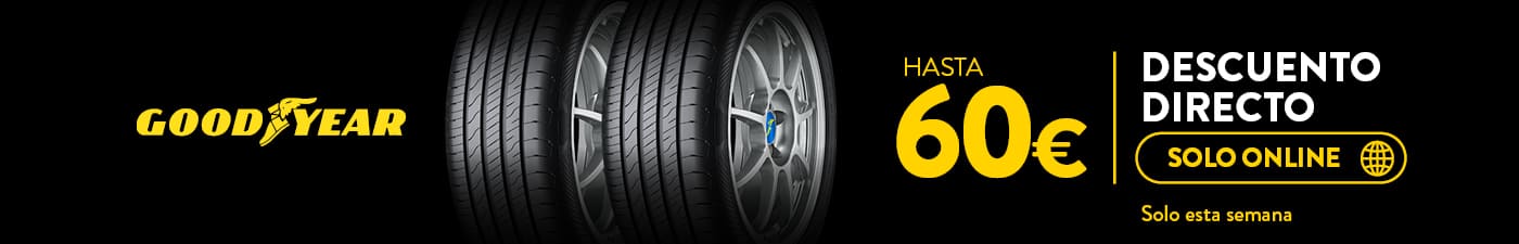 Hasta 60€ de descuento con tus neumáticos Goodyear