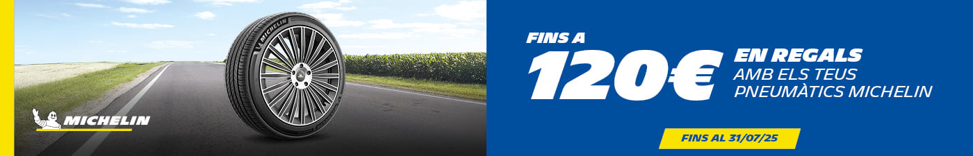 Fins a 120€ en regals amb els teus pneumàtics Michelin a Rodi Motor Services
