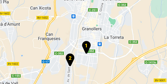 Mapa de talleres de Neumáticos en Granollers