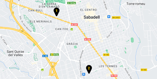 Mapa de talleres de Neumáticos en Sabadell