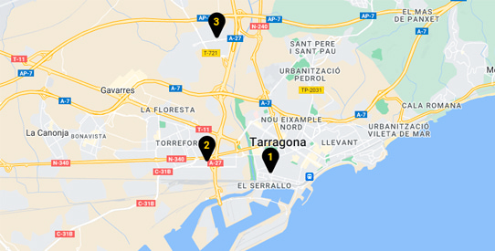 Mapa de talleres de Neumáticos en Tarragona