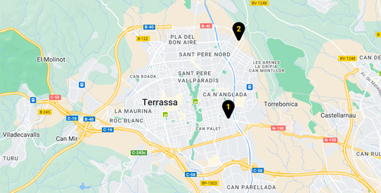 Mapa de talleres de Neumáticos en Terrassa