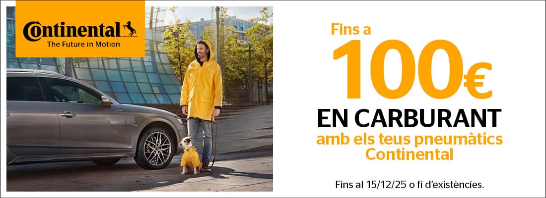 pneumàtics continental amb fins a 100€ en xec carburant - rodi