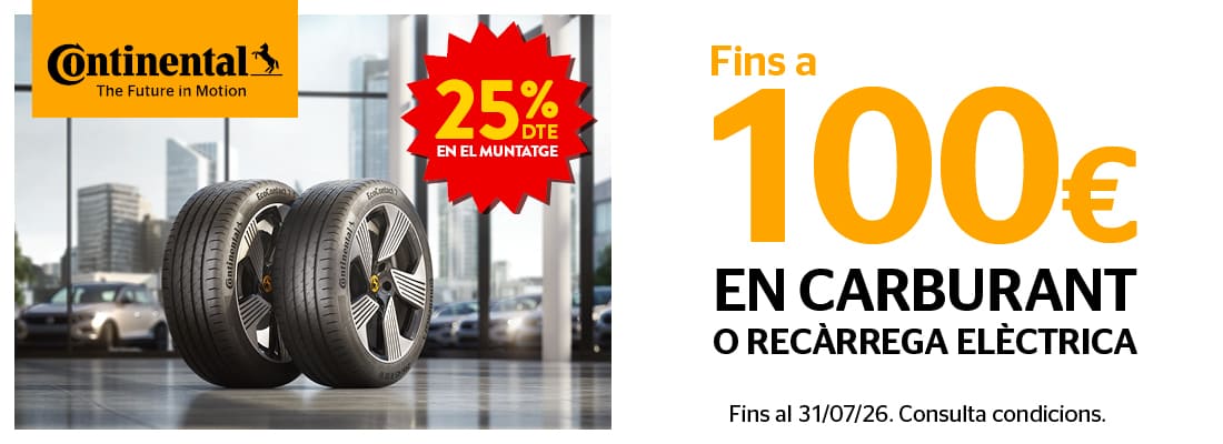 pneumàtics continental amb fins a 100€ en carburant - rodi