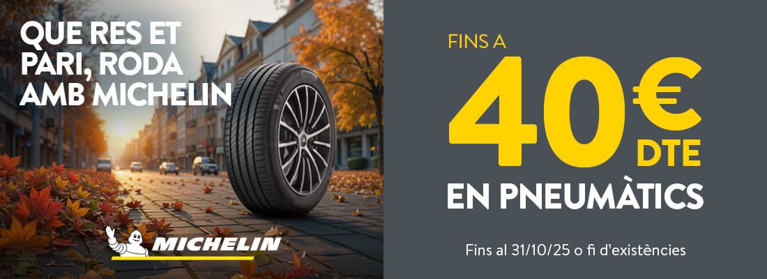 fins a 40€ de descompte als teus pneumàtics michelin - rodi
