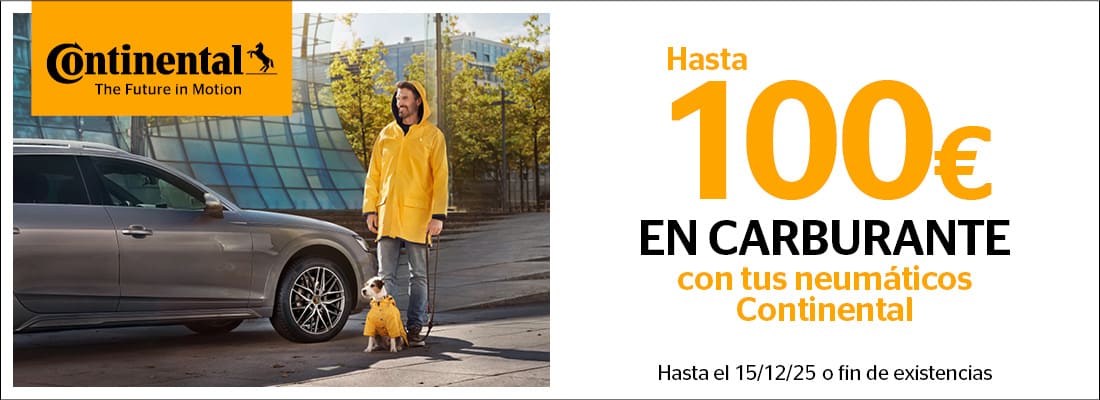 neumáticos continental con hasta 100€ en cheque carburante - rodi