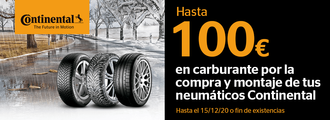 neumáticos continental con hasta 100€ en cheque carburante - rodi