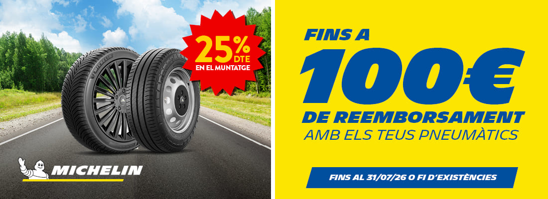 pneumàtics michelin amb fins a 100€ de reemborsament - rodi