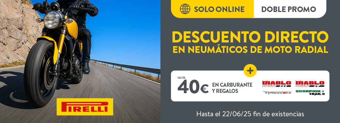 neumáticos pirelli moto con descuentos y carburante de regalo - rodi